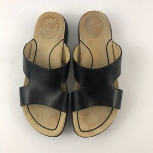 Dansko Sandals Womens 39 Black Leather Clog Slides